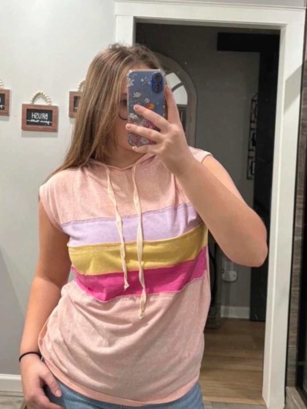 BiBi Pink Sleeveless Hooded Tank Top